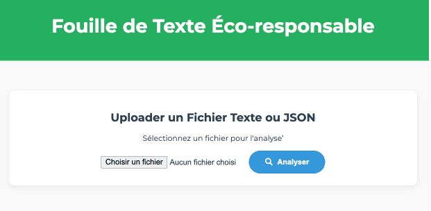 Fouille de Texte Éco-responsable